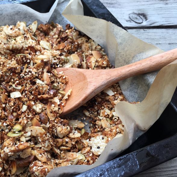 A bowl of gluten free granola